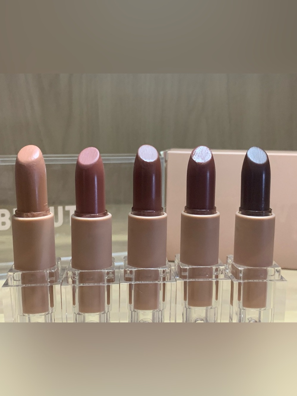 KKW Beauty Creme Lipstick 5 Pc Bundle Case Box Nude 2 5 6 7 8 Discontinued!
